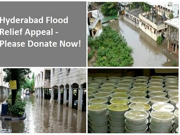 Food Packets for Flood Victims in Hyderabad!