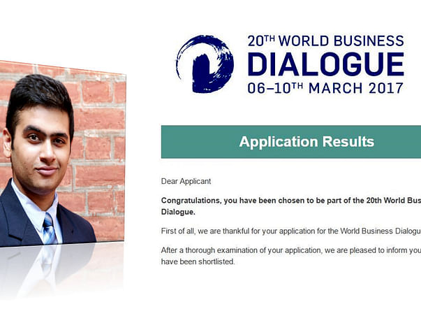 Help Archit reach World Business Dialogue 2017