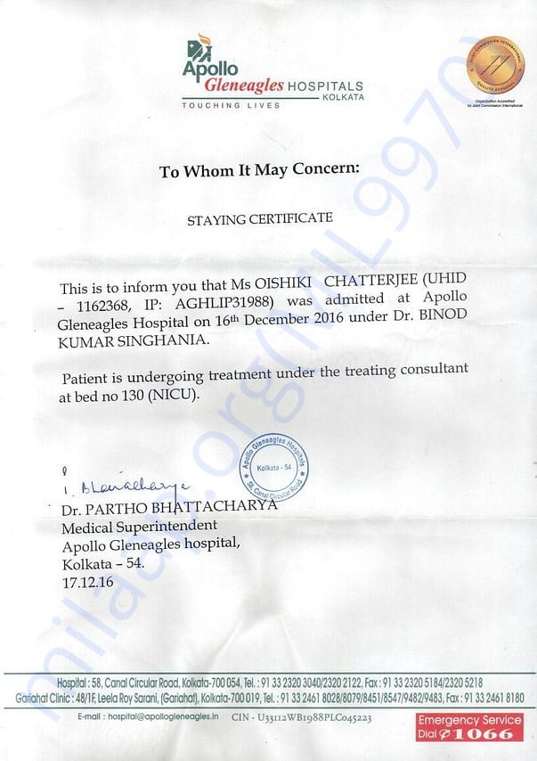 Staying Certificate
