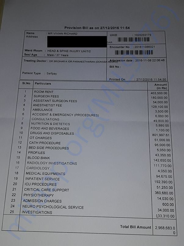 Provisional Bill as on 27-Dec-2016