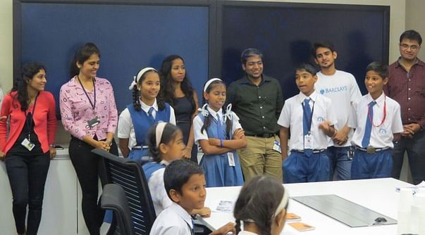 Kids explaining about how education loan works at Barclays-Pune