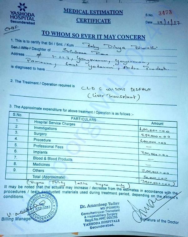 Detailed Estimation letter