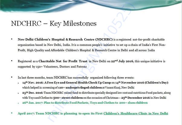 NDCHRC - Key Milestones