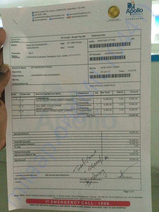 Initial Test Bills