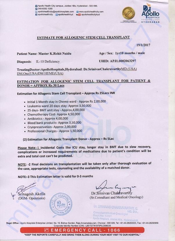 Doctor Estimation Letter