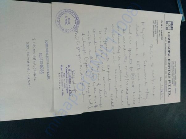 Doctors letter