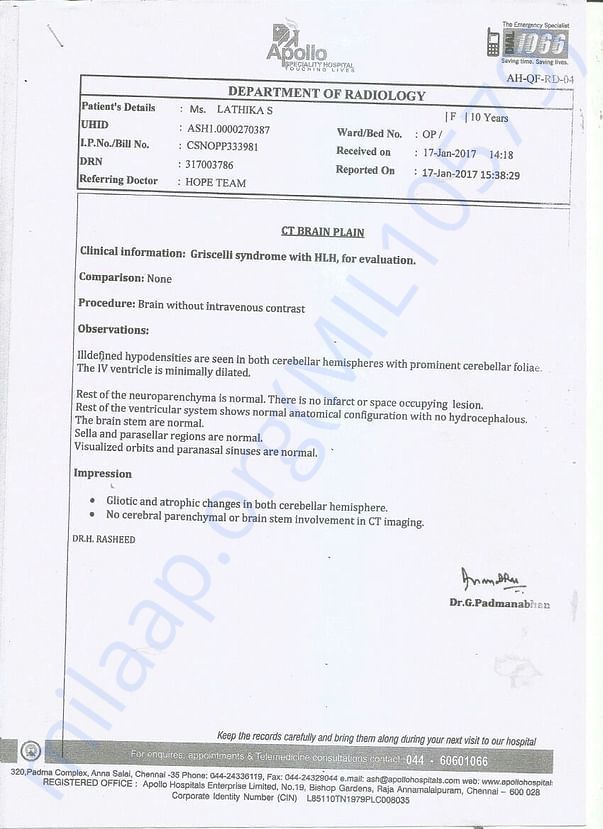CT Brain Plan - Report