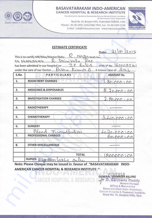 Medical Estimation Letter