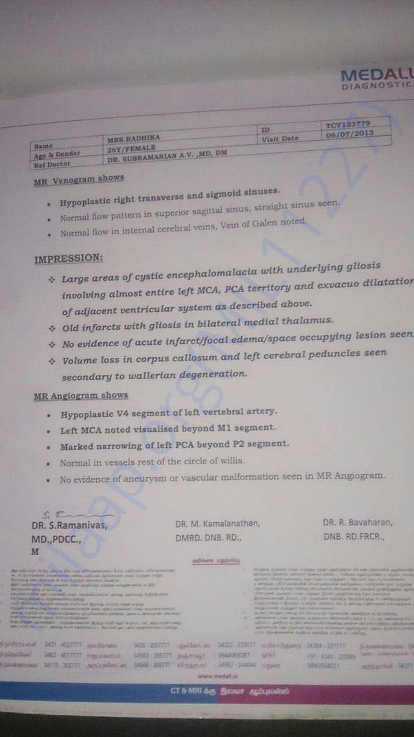 Mri Scan report 2nd page