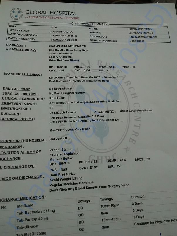 discharge slips