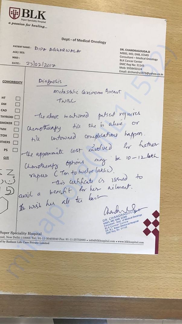 Cost estimation letter by Dr ChandraGouda