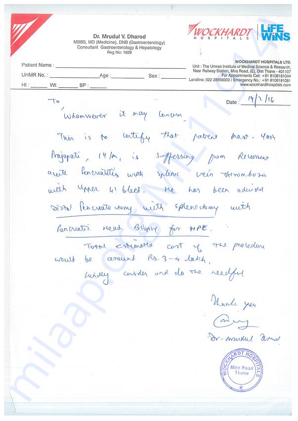 Medical estimate by a stomach (gastroenterologist) doctor