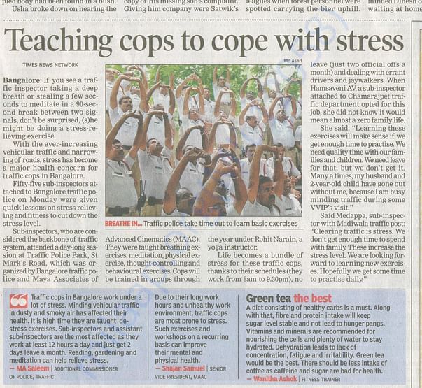 Stress Management Workshop for Blr Traffic Police