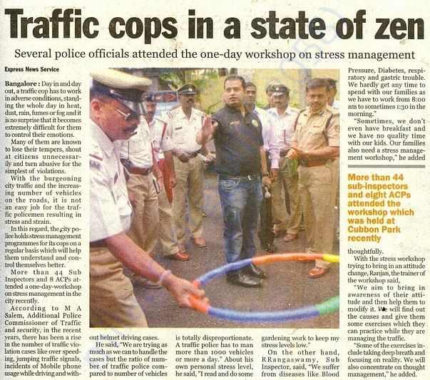 Stress Management Workshop for Blr Traffic Police