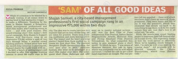 Coverage in Deccan Chronicle 4.3.2017