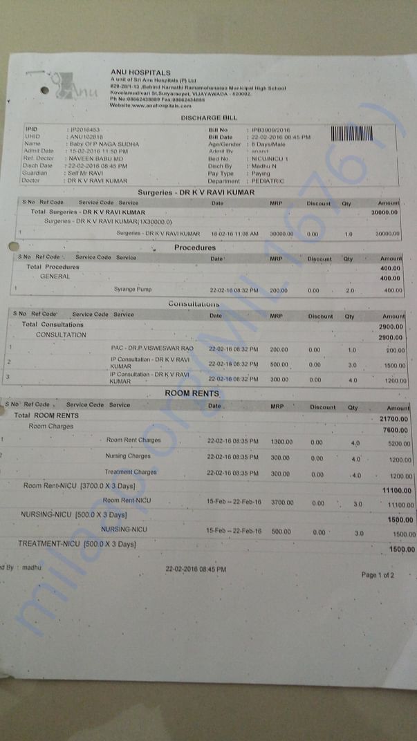 Bills from birth of baby - 2
