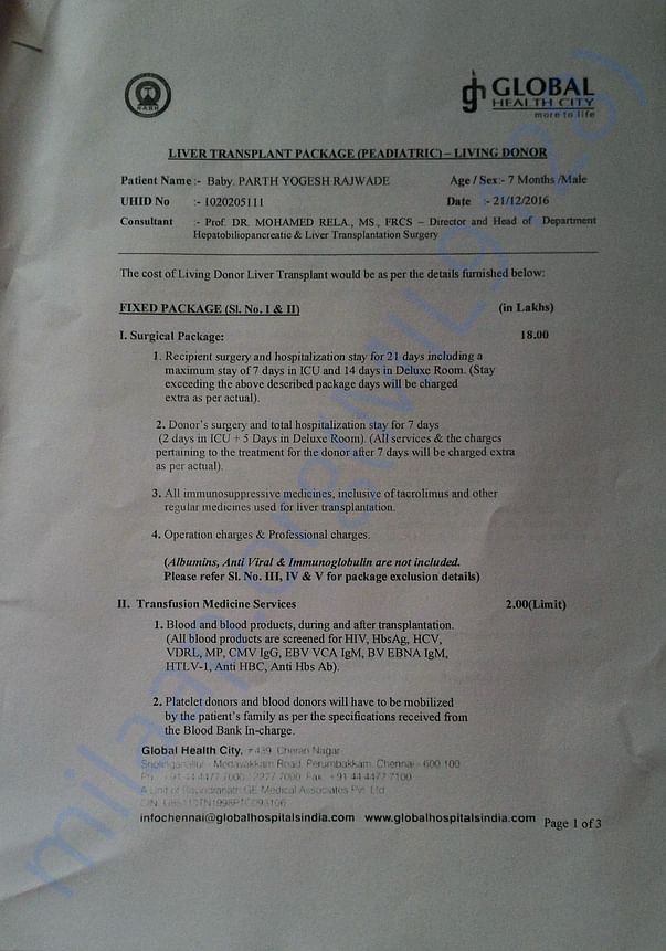 Liver Transplant Surgery Estimate 1-3