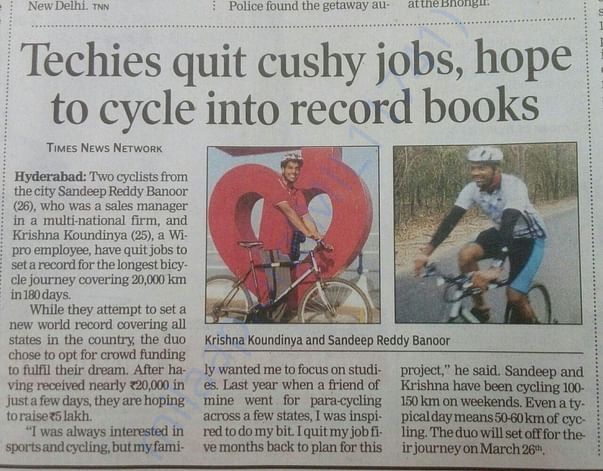 Times of India article