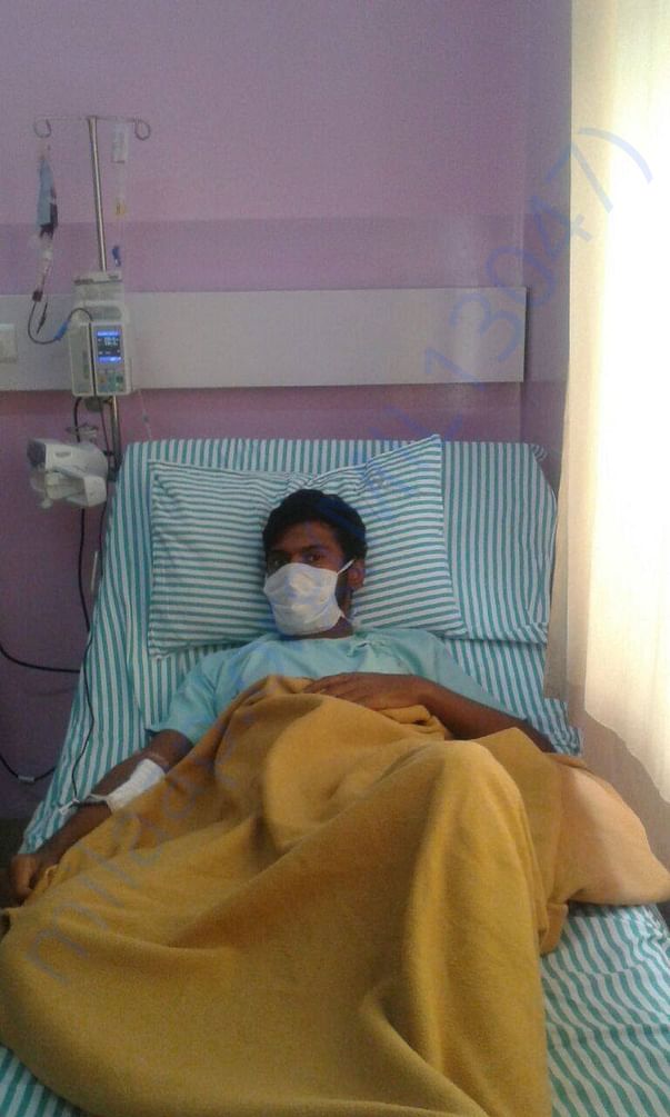 Amal getting blood transfusion done