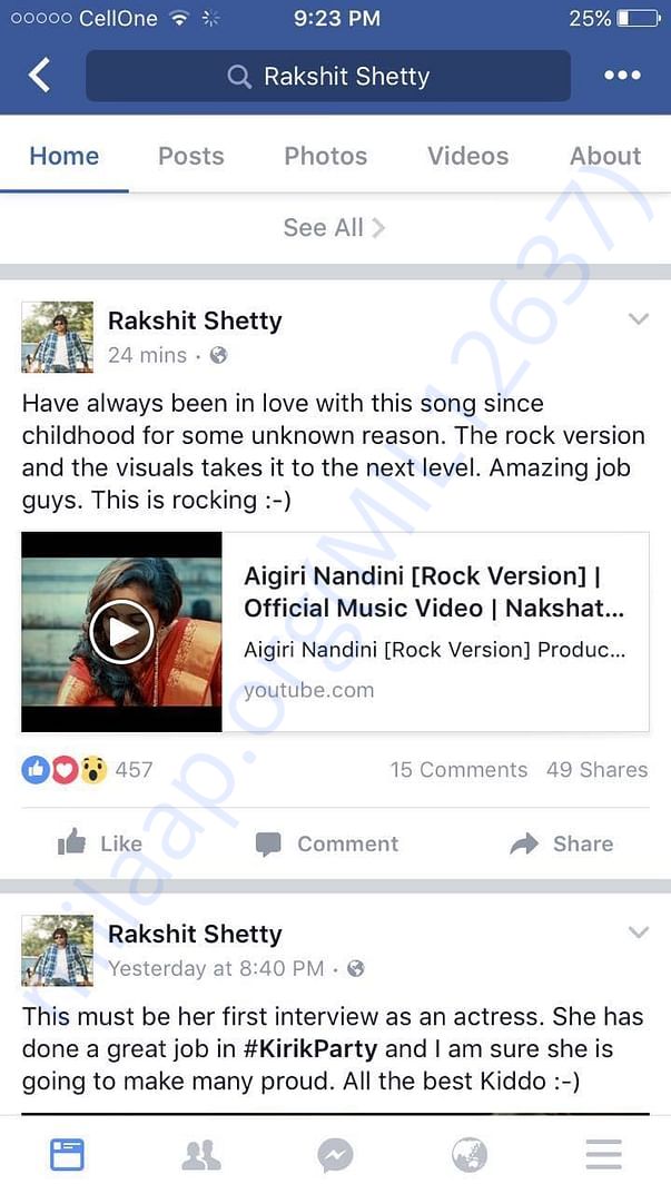 Appreciation by Sandalwood Actor / Director Rakshith Shetty Sir...