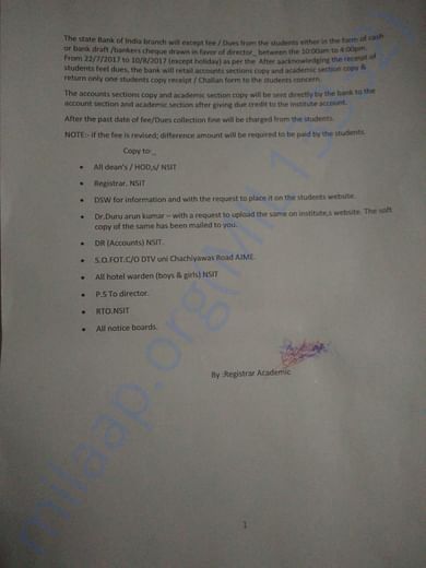 This Is my collage notice of my b-tech fee
