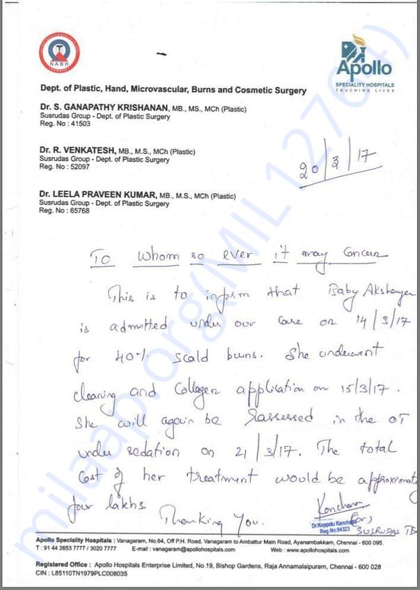 Hospital Letter
