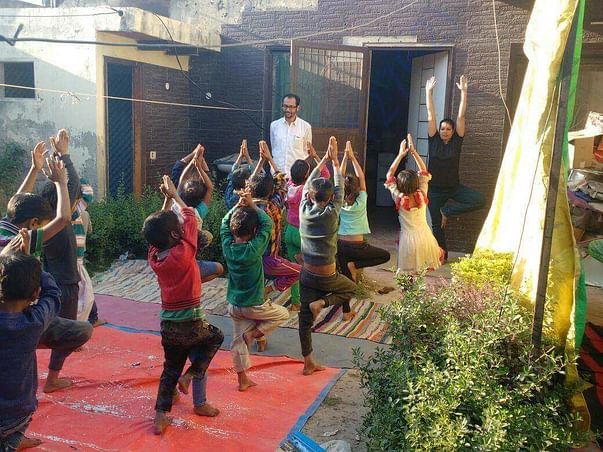 Yoga sessions with the children