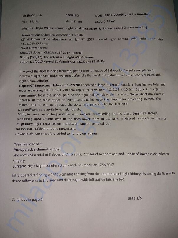 Post operative chemotherapy protocol