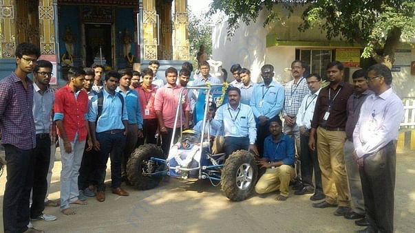 Team members with the ATV