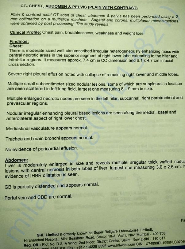 Diagnostic and hospital reports