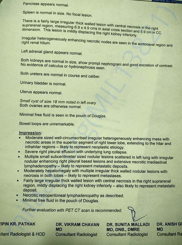 Diagnostic and hospital reports