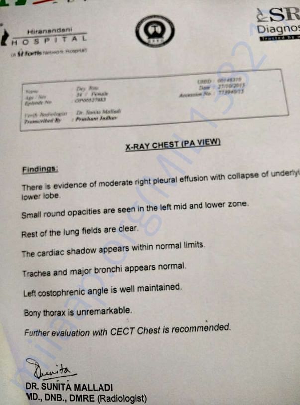 Diagnostic and hospital reports
