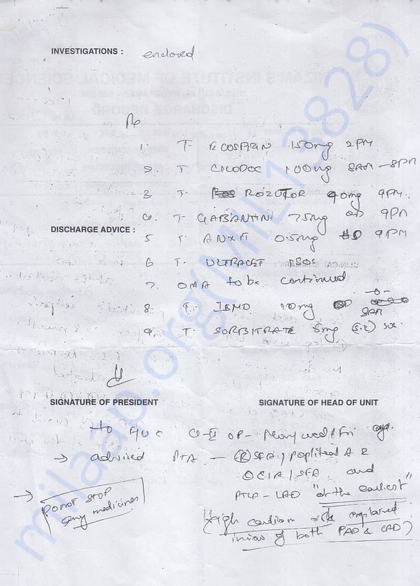 MEDICAL SUMMARY page 2