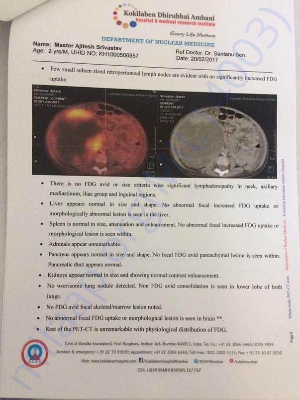 Pet scan report