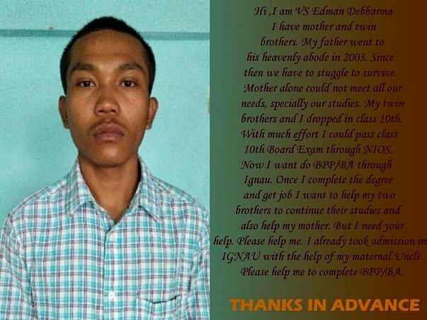 VS Edman Needs your Help to Complete His Education