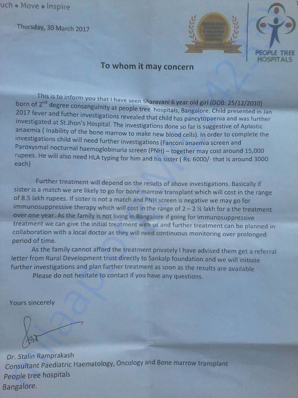 Letter from Doctor