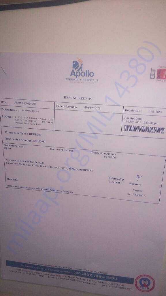 Refund Details from Apollo