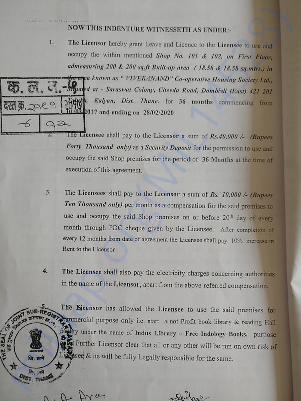 Leave & Licence Agreement