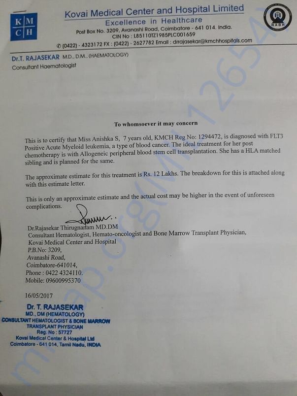 Bone marrow transplantation cost details
