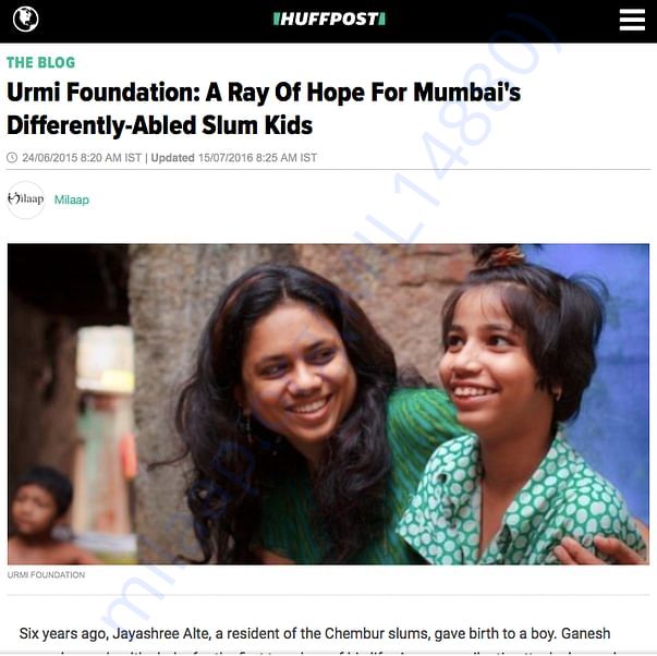 Urmi Foundation at Huffingtonpost