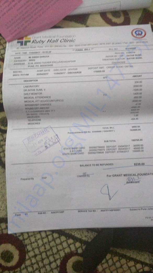 Ruby Hospital Bill