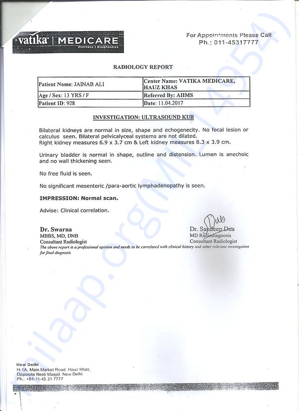 Ultrasound Report