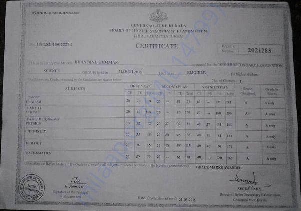 HSC Marksheet