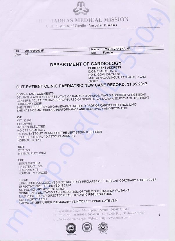 Medical Report Page -1