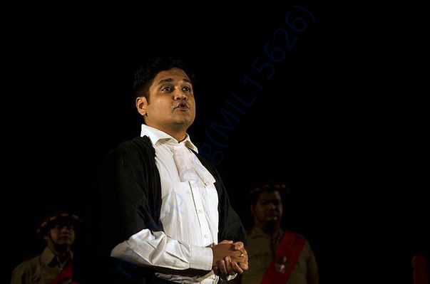Me acting as a Lawyer in a Play Based on a famous novel titled "NAA"
