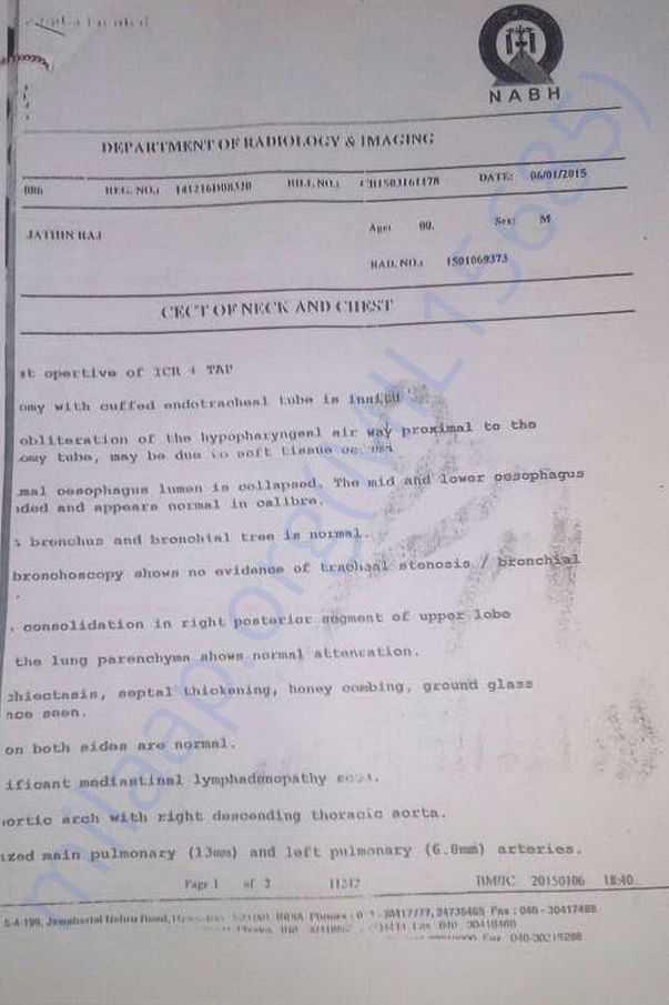 Neck and chest Ultrasound report