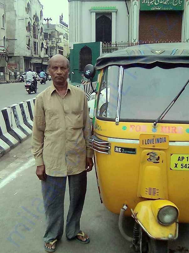 Purnachandher Rao with his auto
