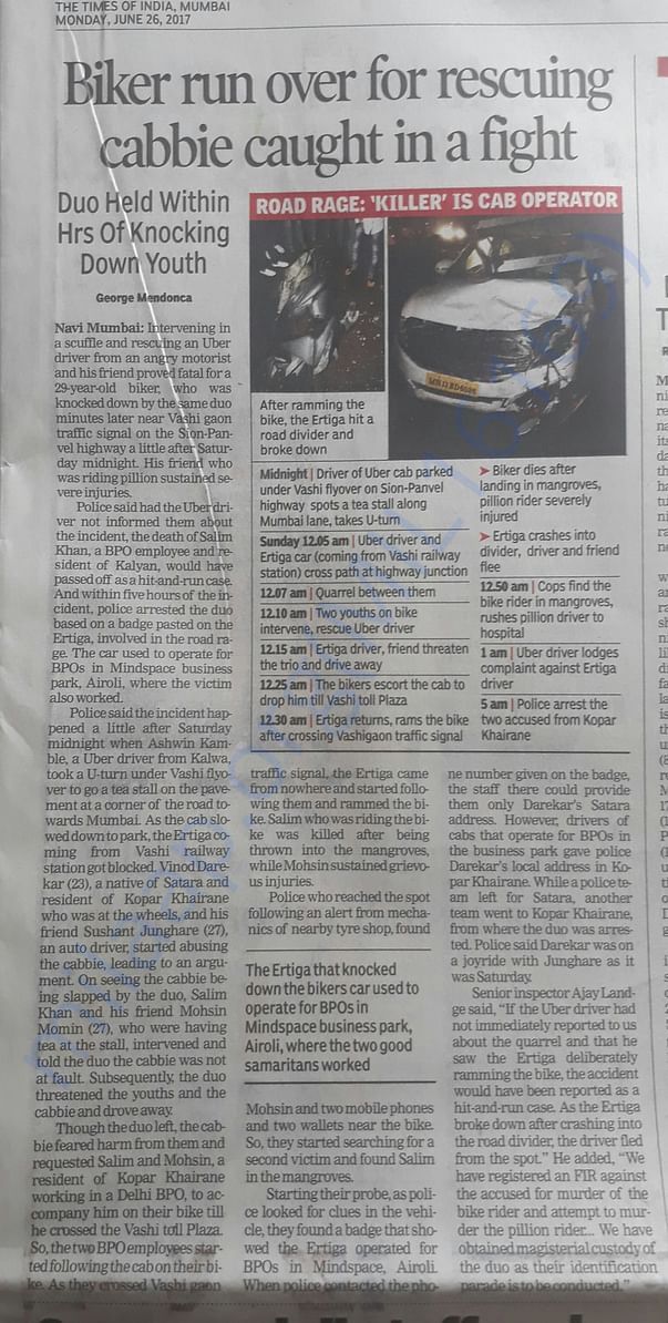 News in The Times of India_Dated June 26th 2017