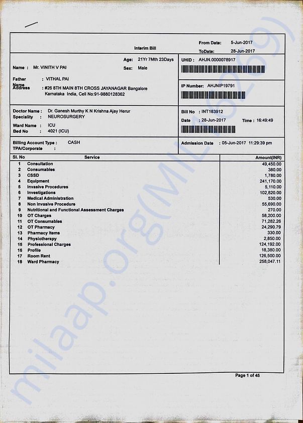 hospital bill