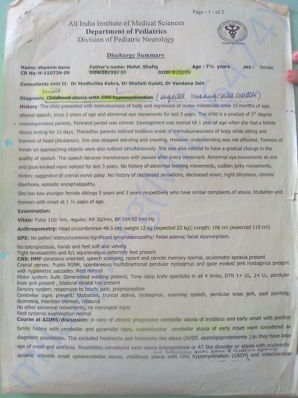 Help Shamim Bano & Rabiya Bano fight Cerebellar Ataxia...